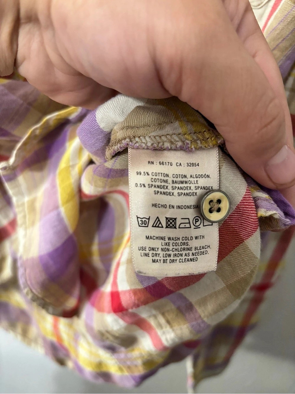 Postmark Plaid Button Down Shirt in Purple & Yellow Size Medium - Picture 3 of 5